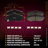 Metrix Premium Front Ceramic Disc Brake Pad Set 94031MC OEM fit spare parts